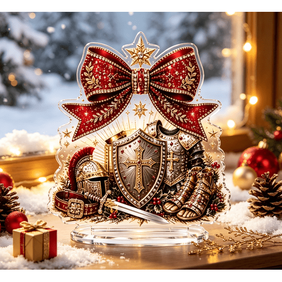 Diy Christmas Diamond Painting Kit, Christmas Decorations,Snowman Pearl Bead Painting With Display Frame, Easy 5D Gem Mosaic Art, Ideal Xmas Home Wall Decoration For New Crafters (Armor Cross)