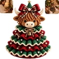 thumbnail image 1 of Diy Christmas Ornaments Kits Beginner Crochet Kit Animal Christmas Tree Handmade Craft Set For Seasonal Home Accent,Highland Cow, 1 of 7