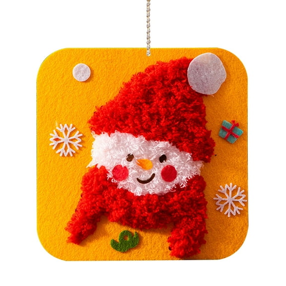 Diy Christmas Sewing And Painting Kit, Handmade Holiday Craft Set With Threading And Non-Woven Material For Seasonal Gift Making And Decoration