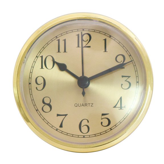 Diy Clock Replacement Parts 90mm Quartz Clock Insert with Arabic Numeral Gold Gold