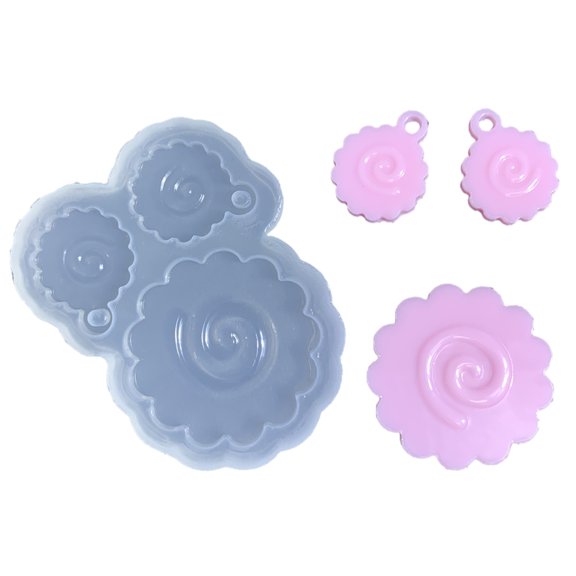 Silicone Mold Cute Fish Cake Shape Pendants Epoxy Resin Molds for DIY Epoxy Resin Crafting Mould Jewelry Making Crafts