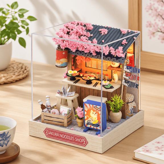 Diy Doll House Miniatureniture Wooden Kit With Dust Cover & Led Light And Accessories - Three Styles Qt Series Dollhouse (qt041)