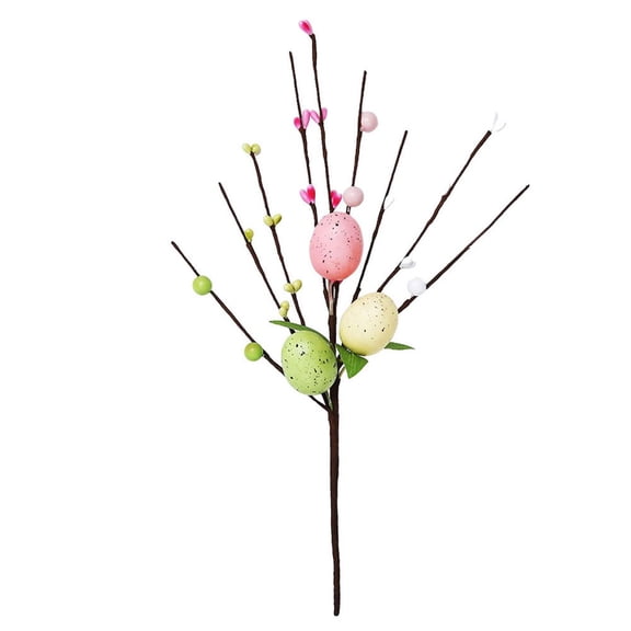 Diy Easter Egg Tree Branch Painting Egg Flower Plant for Home Table Festival Decor Easy to Use Pre-Cut Affordable Party Craft Supply, 6 Pcs Artificial Flower
