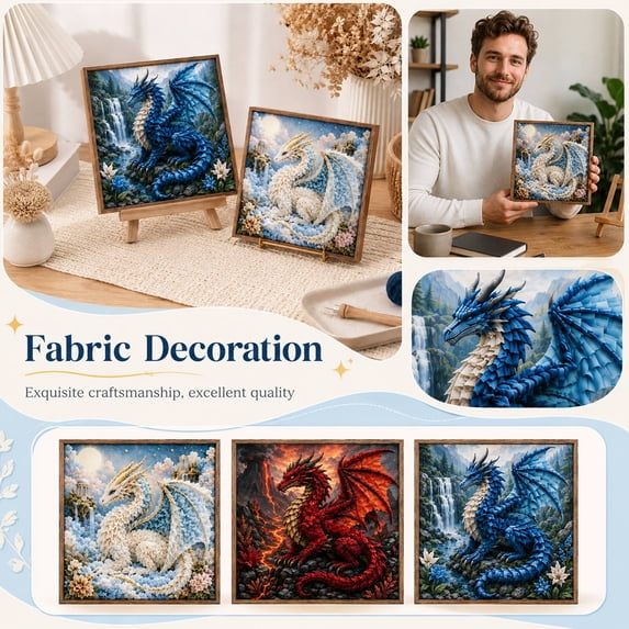 Diy Fabric Punch Art Kit 8 Inch with Frame Craft Set for Creative Home Projects and Personalized Decor Includes Essential Craft Tools for Making Intricate Designs