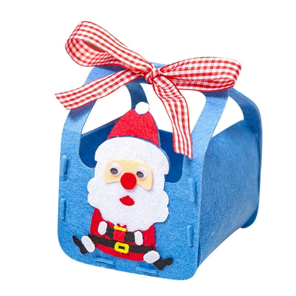 A Diy Felt Gift Bag Craft Kit 5.5 Inch Christmas Holiday Sewing Project With Plastic Needle And Thread Handmade Candy Pouch Making Set Creative Arts Activity
