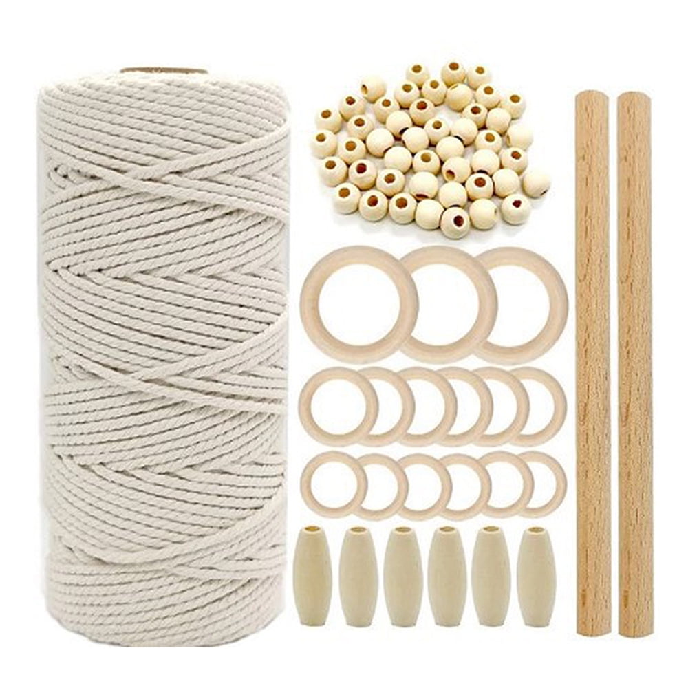 Diy Hand-woven Macrame Yarn Set Hanging Plant Hangers Macrame Craft Set ...