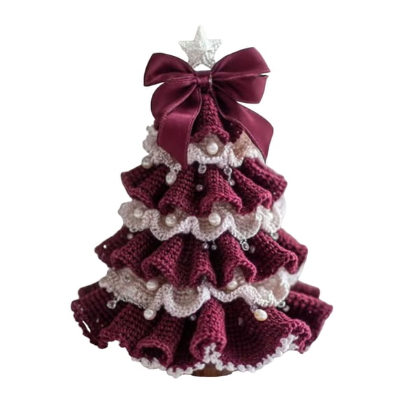 Diy Holiday Decorations Diy Crochet Christmas Tree Kit Small Xmas Tree Craft Set with Bow Faux Pearl Beginner-friendly Holiday Decoration Ornament