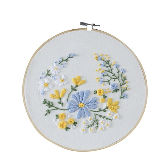 Diy Knitting Diy - Woolen Needle - Embroidery Cross Stitch Kit Set for Beginners-Handmade Embroidery Diy Craft - 1Pc Embroidery Material Kit + 1Pc Embroidery Hoop