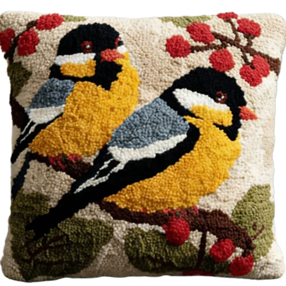 Diy Latch Hook Kits For Adults Oriole Cross Stitch Sofa Cushion Cover With Latch Hook Tool Fit For Kids And Adults 17X17In