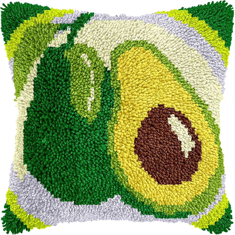 Diy Latch Hook Kits For Adults Pawpaw Latch Hook Cushion Cover Kit, Diy Carpet Cushion Crocheting Pillowcase For Home 17X17In