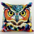 thumbnail image 1 of Diy Latch Hook Pillow Kitscolorful Owls 17X17Inch Patterns Pre-Printed Canvas Pillow Making Set, Beginner Cushion Cover Latch Hook Kit, Creative Craft For Family Fun Home Decor, 1 of 7