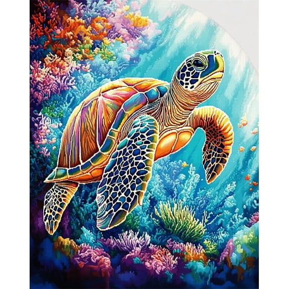 Diy Latch Hook Rug,Sea Turtle,Crochet Kits Embroidery Kits Home Carpet Rug Making Canvas,Needlework Crafts For Home Decor