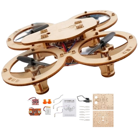 Diy Mini Wooden RC Quadcopter Building Kits for Kids or Beginner,School Educational Science Kits Remote Control for Boys and Girls and Teens(Ages 5-7, 5-9, 8-12, 10+)