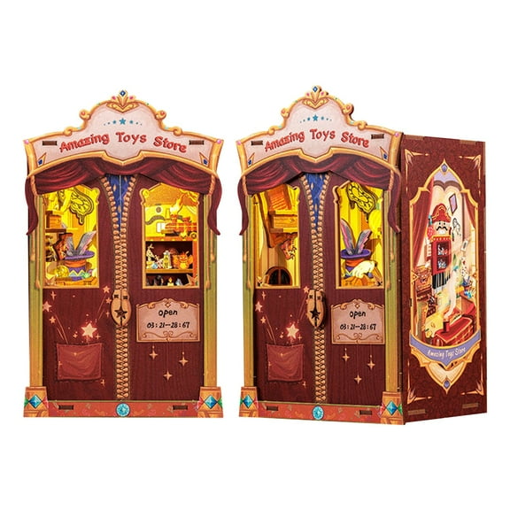 Diy Miniature Owl Bookstore Dollhouse Kit, 3D Wooden Puzzle With Easy Assembly For Beginners Adults Teens, Creative Bookshelf Decor And Family Gift