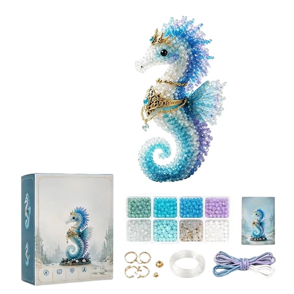 Diy Mythical Ocean Legend 3D Beaded Animal Kit Fantasy Sea Creature Sculpture Set with Instructions, Collectible Display Animal Bead Kit C
