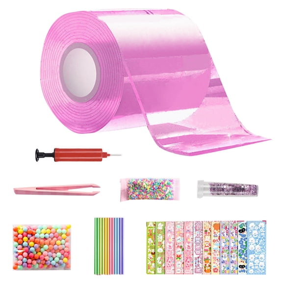 Diy Nano Tape Craft Kit With Glitter And Beads, Creative Craft Set For Making Stress Balls, Craft Supplies For Art Projects,C - One Size