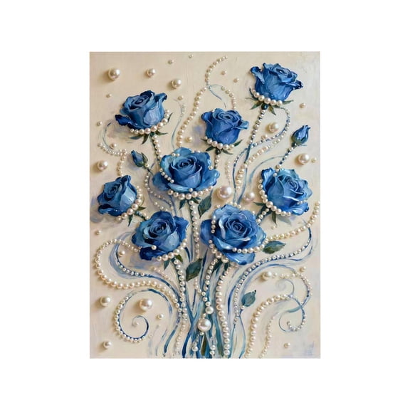 Diy Pearl Art Craft Kit, Cartoon Style Decorative Painting With Baseboard & Pearl Pack, Handmade Home Wall Art Decoration For S/Teens