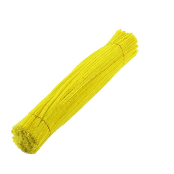 Diy Pipe Cleaners Craft Set – 100Pc Solid Stem Chenille Stems For Arts, Crafts & Decorations, Light Yellow