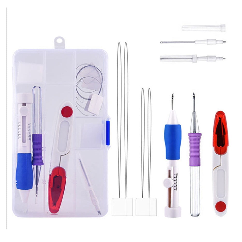 Diy Punch Needle Embroidery Pen Set Stitching Thread Tool Sewing Craft ...