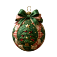 thumbnail image 1 of Diy Quilted Christmas Ornament Ball Kit, Patchwork Fabric Ball with Bow, Featuring a Christmas Tree Design, Rustic Holiday Tree Decor., 1 of 4