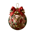 thumbnail image 1 of Diy Quilted Christmas Ornament Ball Kit, Patchwork Fabric Ball with Bow, Featuring a Deer Design, Rustic Holiday Tree Decor., 1 of 4