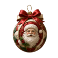 thumbnail image 1 of Diy Quilted Christmas Ornament Ball Kit, Patchwork Fabric Ball with Bow, Featuring a Santa Claus Design, Rustic Holiday Tree Decor., 1 of 4