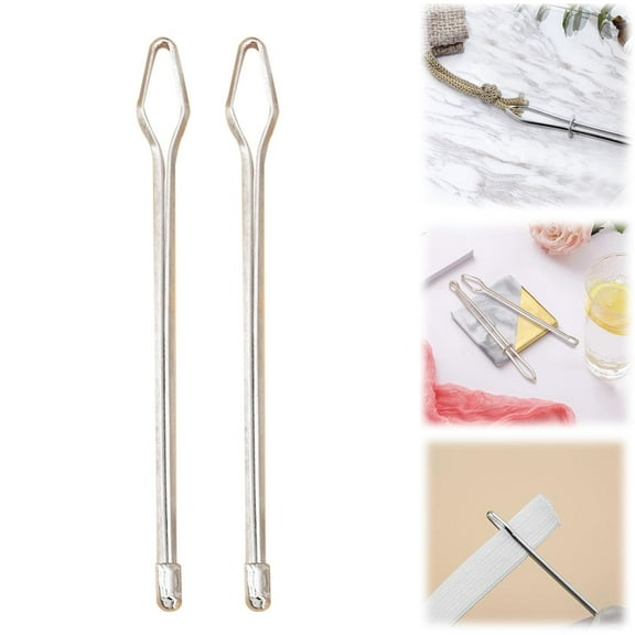 Diy Rope Clip, Metal Easy To Pull Rope Threading Device (2Pc), With Tweezers Sewing Tool, Used For Replacing Ropes In Hoodies, Pants, Shorts, And Sewing Accessories Sewing Kit
