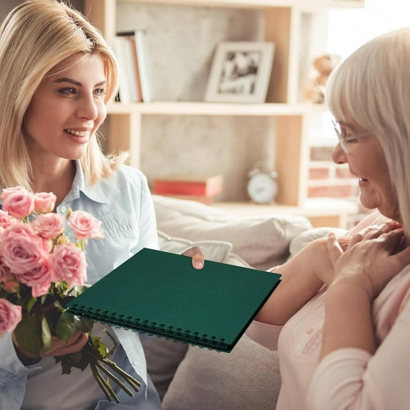 Diy Scrapbook – 7"X7" Hardcover Kraft Paper Album for Wedding & Anniversary Photos | Perfect Memory Book for Family,Scrapbooking,and Personalized Photo Albums(Green)