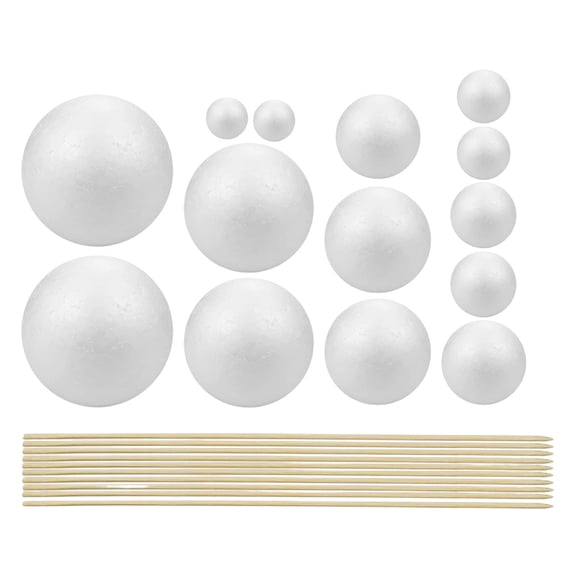 Diy Solar System with Polystyrene Spheres for School Science Project Planet Model Crafts, 3X3In (White1)