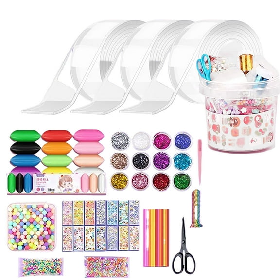 Diy Squeeze Making Kits, Bubblesfor, Decorative Beads, Glitter Sticker Sheets, Edge Cutting Scissors, Modeling Modeling Material Set, Storage Carrying BucketforAfter