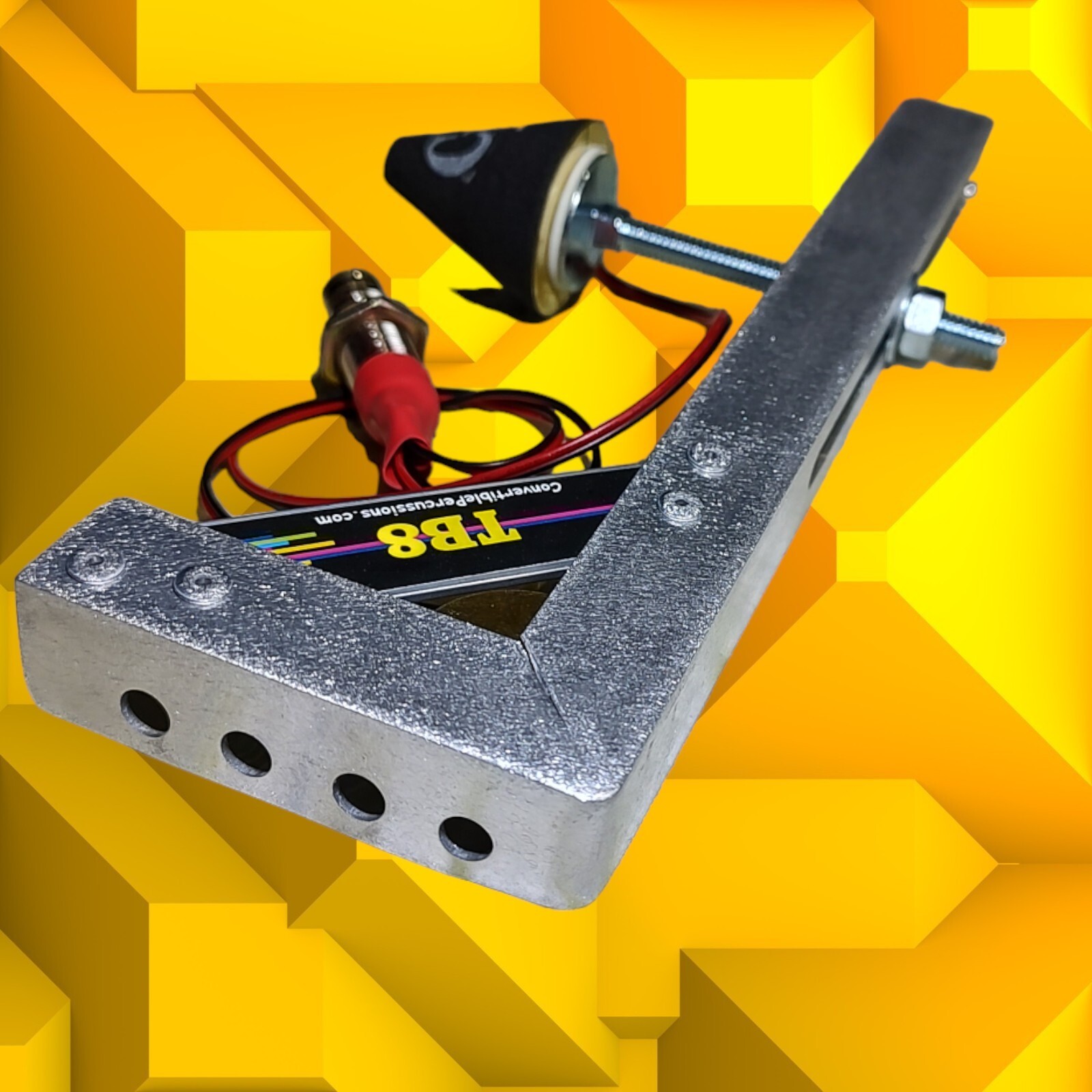 Diy TB8 drum trigger, brushed Alu, 2 zone, by Convertible Percussions