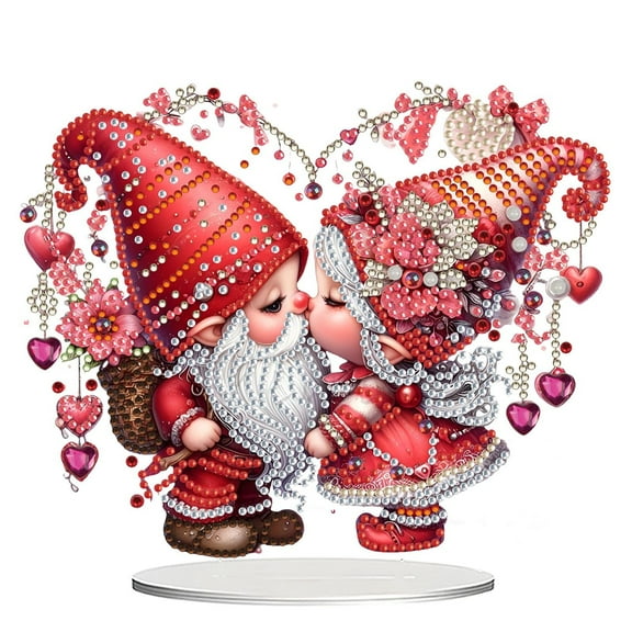 Diy Tabletop Di Amond Art Painting Kit,Desktop Ornament Special Shaped Rhinestone Desk Placement Ornament Home Stand Up Gem Painting Craft Kit Double Si D E D (Ro Mantic Couple) Desktop Ornament