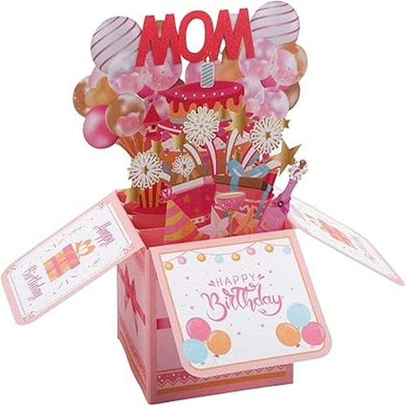 [Diy Three Greeting Card] Birthday Box Greeting Card + Pasted Address (For Mother//Teacher/)