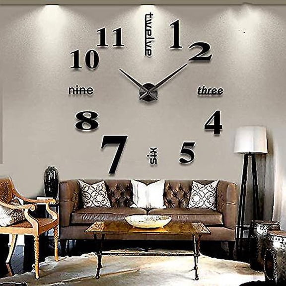 Diy Wall Clock Modern Large 3d Wall Clock Stickers Mirror Surface Frameless Clock Home Office Hotel Decoration