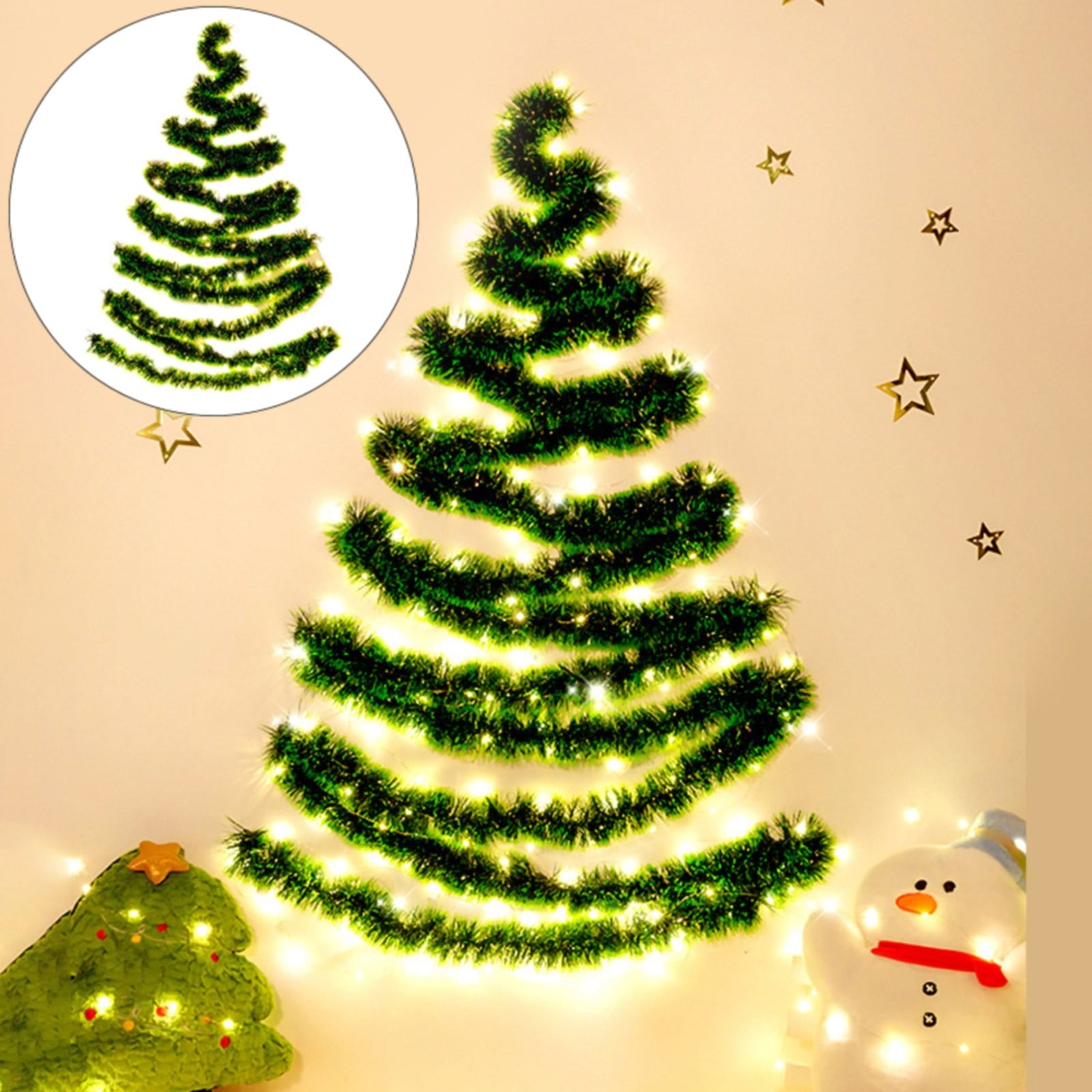 Diy Wall Mounted Christmas Trees with Led Rgb Light, Kids Toys Wall