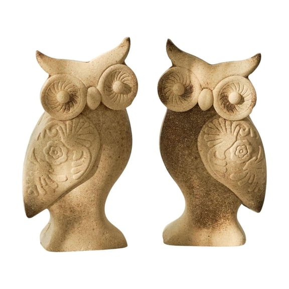 A Diy Wooden Owl Ornament Set With Natural Solid Wood Material, Unfinished Surface And Compact Size For Kids Art Class, Home Desktop And Party Decoration 2Pc 7.48X4.33X1.97In 0.35Lb
