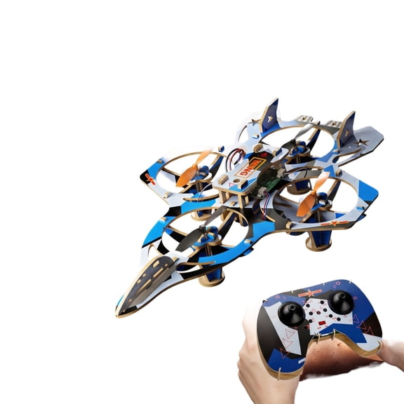 Diy Wooden Rc Plane, Assembly Drone Remote Control Camouflage Model Kit for Adults Creative Building-project Christmas Gift Hobby Craft 1pc, B