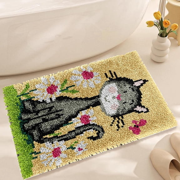 Diy Yarn Rug Kit Pattern Tassel Embroidery Craft Kit,Handmade Carpet for teen Room Home Decor Apeya