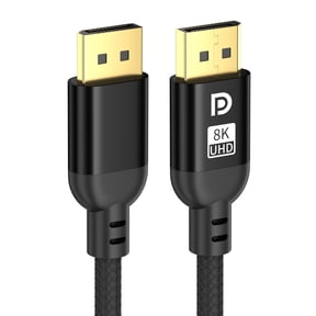 Diyanisly 8K DisplayPort Cable 15FT, DP 1.4 Cable, 32.4Gbps 8K@60Hz 4K@120Hz 2K@240Hz, High Refresh Rate Flexible for HDR DSC, FreeSync, G-Sync, Gaming Monitor/Graphics Card PC etc(Braided, Black)