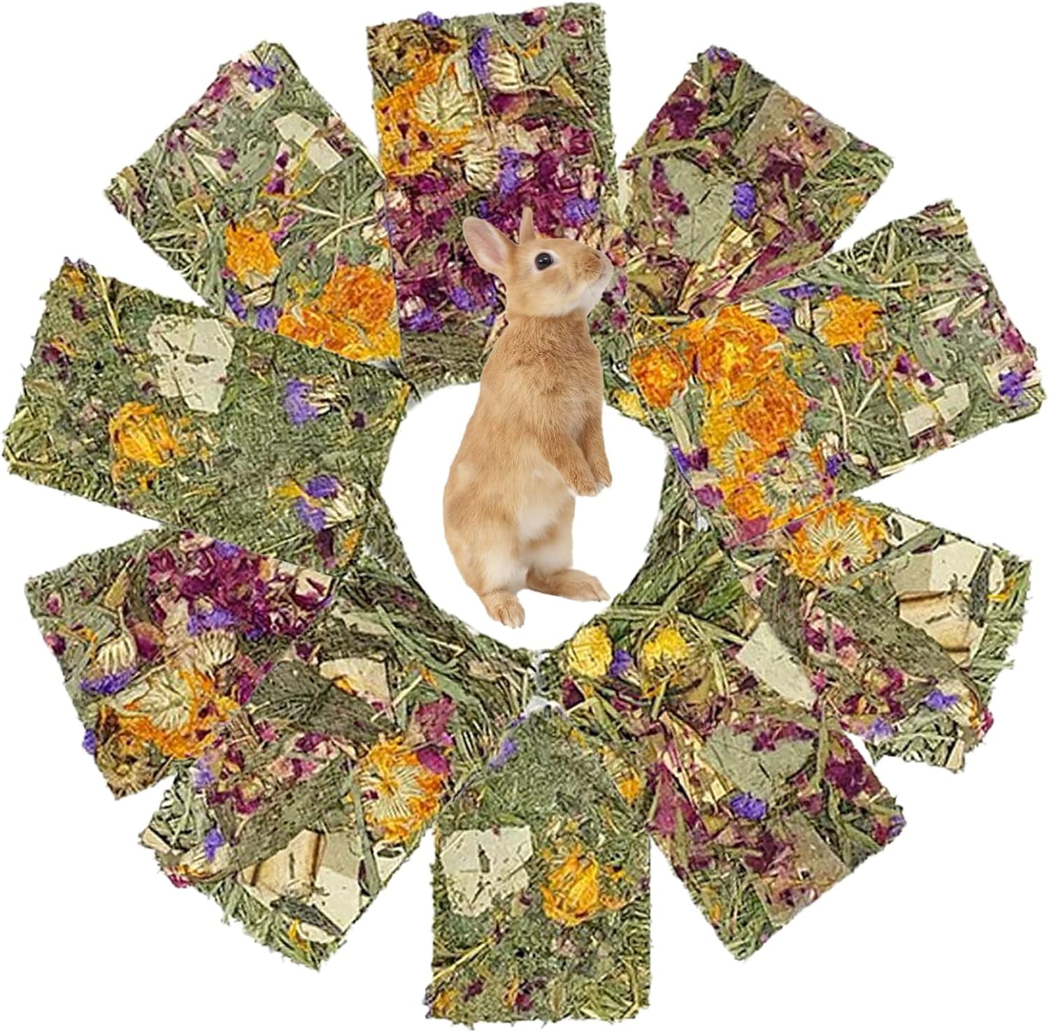 Diyannol 10Pcs Rabbit Chew Toys, Natural Timothy Hay Chips Chew Treats ...