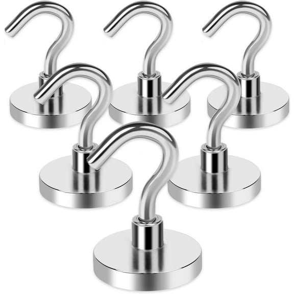Diymag Rust Resistant Magnetic Hardware Holder, Metal Silver, (6 Pack)