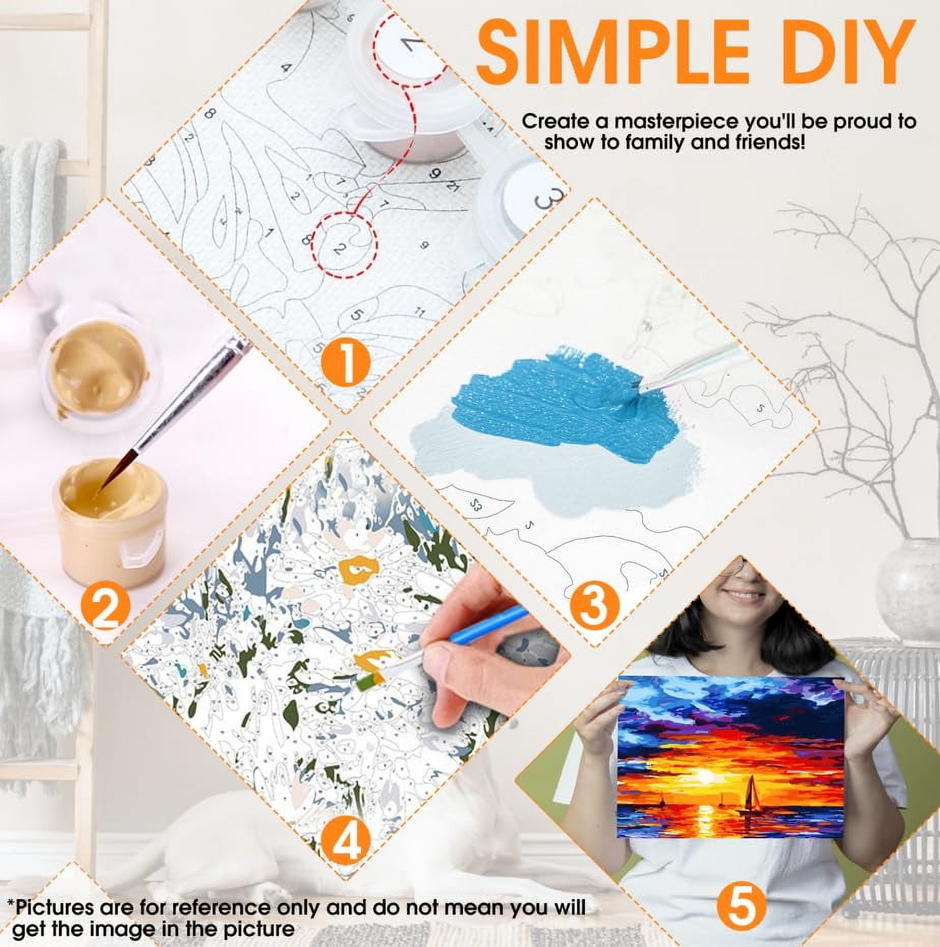 Diymood Paint by Numbers Christmas for Adults, DIY Oil Painting Acrylic ...