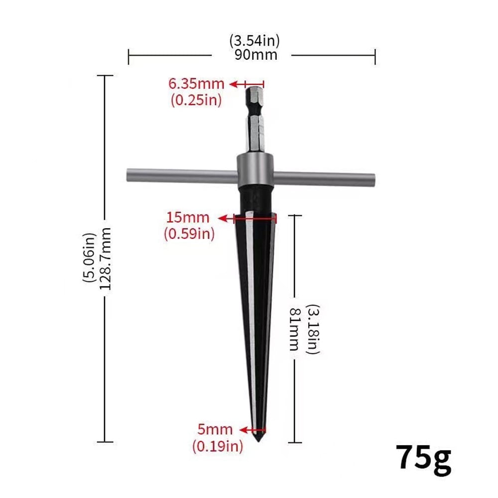 Diymore Tapered Reamer Set with THandle and Carbon Steel Contstruction