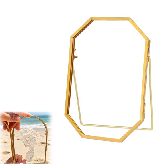 Diys Baby Hand and Footprint Kits Keepsakes Frame Floating Glass Frame for Pressed Flowers Baby & Pet Keepsakes Frame,