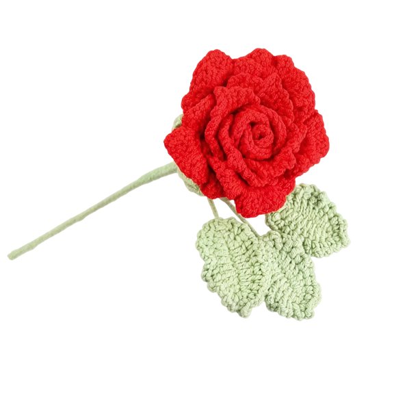 Diys Crochet Flower Handmade Rose Flower Knitted Flowers Artificial Flowers Home Decors Gift for Wedding,Mothers Day
