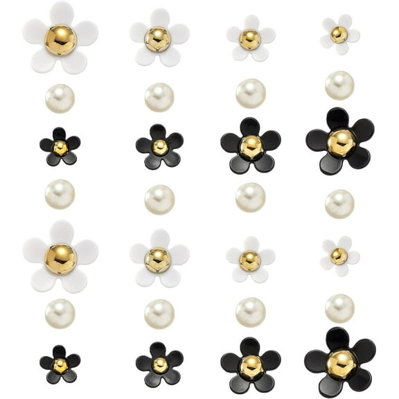 DizeyBoyo 28PCS Charms for Bogg Bag, Pearls and Colorful Flowers for Bogg Bag Accessories Compatible with Women Rubber Beach Bag Tote Handbag Decoration