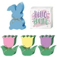 thumbnail image 1 of DizeyBoyo Easter Sign Bunny Rabbit Flower Wood Table Ornaments Set Centerpieces-Easter Decoration for Spring Birthday Home Office Farmhouse Gift, 1 of 10