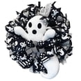 thumbnail image 1 of DizeyBoyo Garland Front Door Halloween Decoration Wreath Halloween Decoration Friendly White Ghost Wreath, 1 of 7