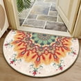 thumbnail image 1 of DizeyBoyo Half Round Doormat Ethnic Floral Semi Circle Area Rug Non Slip Indoor Outdoor Entrance Half Moon Rug Absorbent Durable Washable Front Floor Mat for Kitchen Bedroom Patio Fireplace, 1 of 10