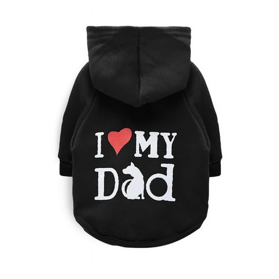 DizeyBoyo Lovely I Love My Daddy Mommy Small Dog Puppy Pet Cotton Clothes Small Dog Sweater with Hood